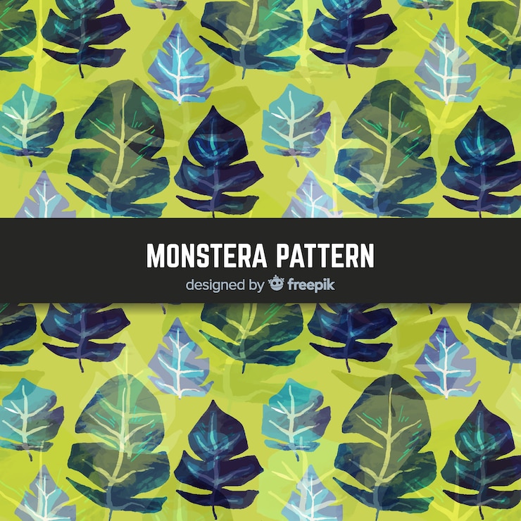 Free Vector watercolor monstera background