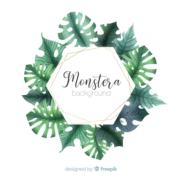 Free vector watercolor monstera background