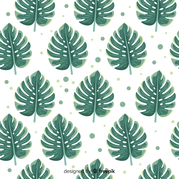 Watercolor monstera leaves background