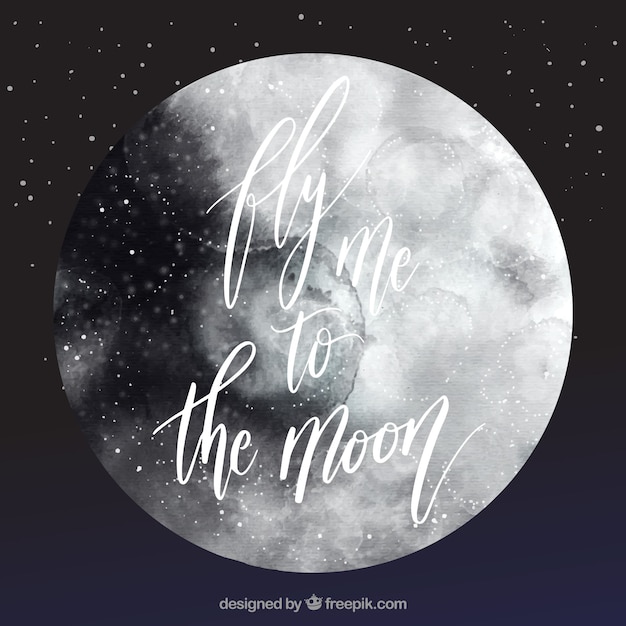 Watercolor moon background