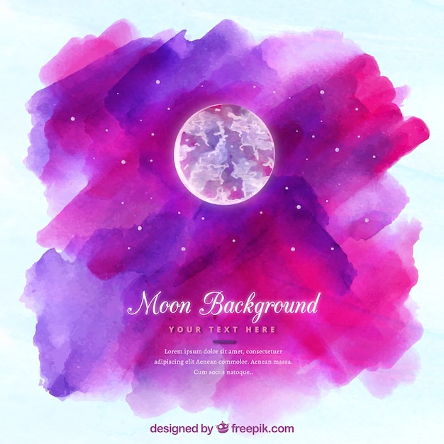 Free vector watercolor moon background