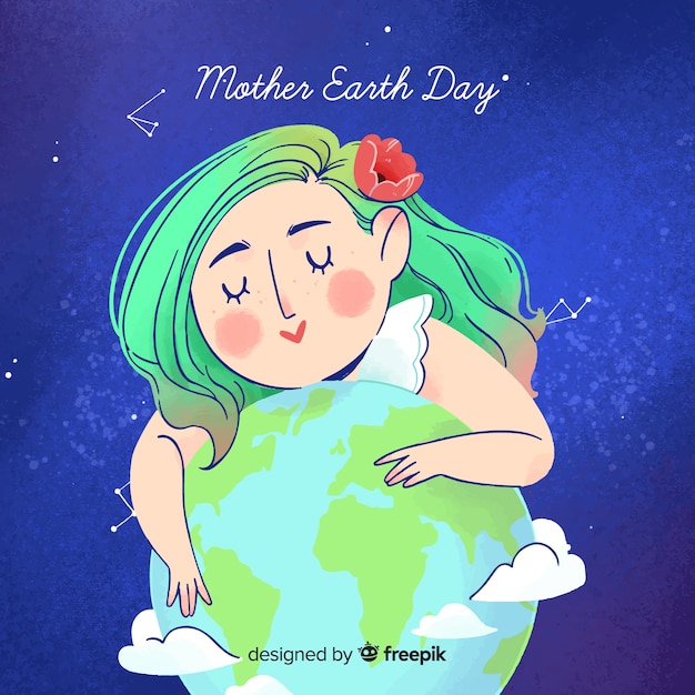 Watercolor mother earth day background