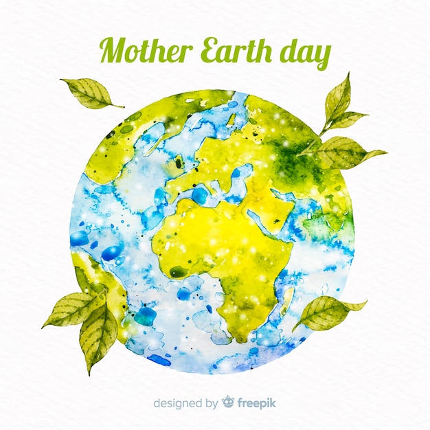 Watercolor mother earth day background