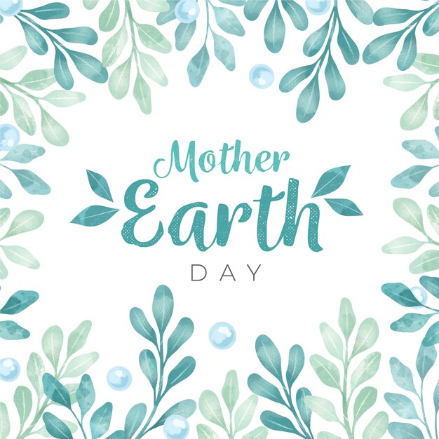 Watercolor mother earth day concept