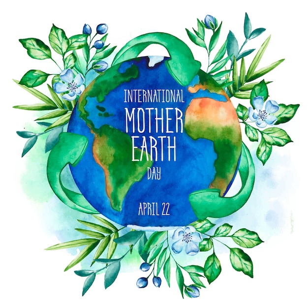 Free vector watercolor mother earth day wallpaper