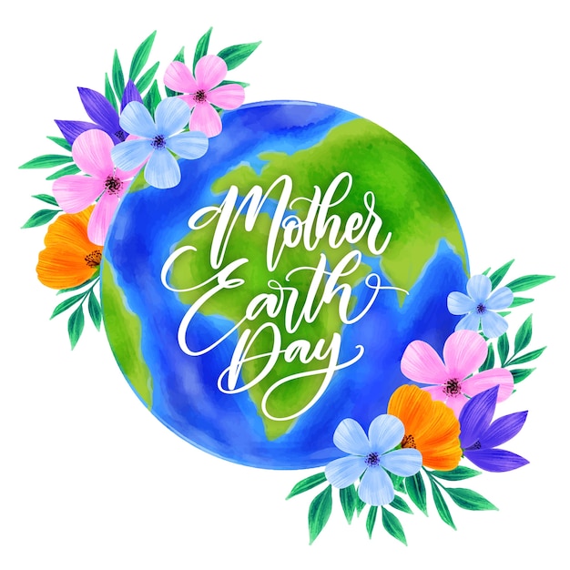 Watercolor mother earth day