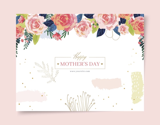 Free vector watercolor mother's day photocall template