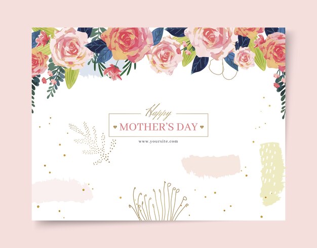 Watercolor mother's day photocall template