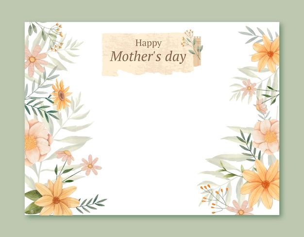 Watercolor mother's day photocall template