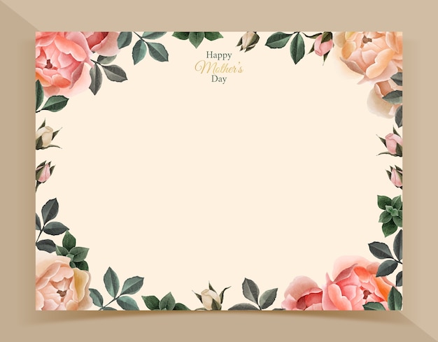 Watercolor mother's day photocall template