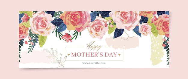 Free vector watercolor mother's day social media cover template