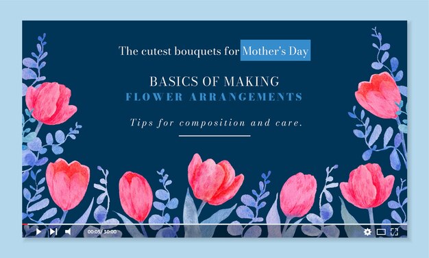Watercolor mother's day youtube thumbnail