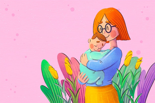 Watercolor mothers day background