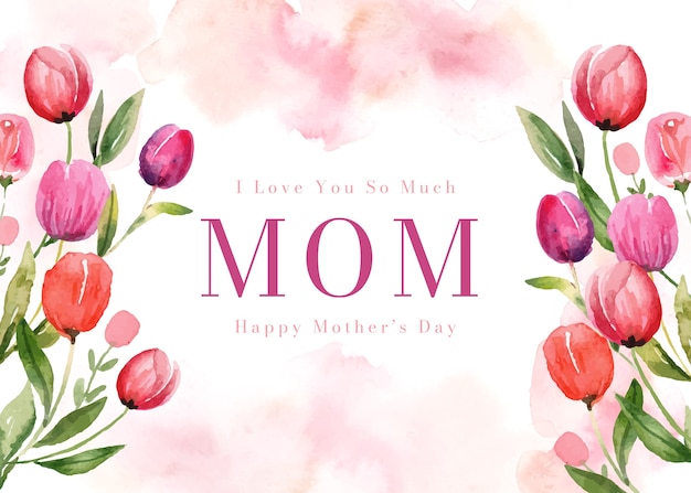 Free vector watercolor mothers day background