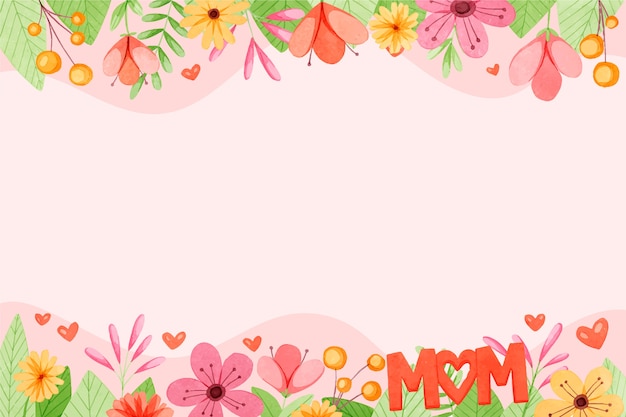 Watercolor mothers day background