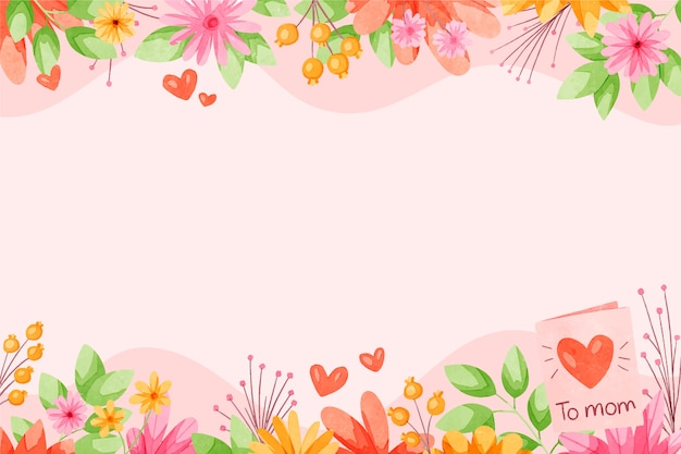 Watercolor mothers day background