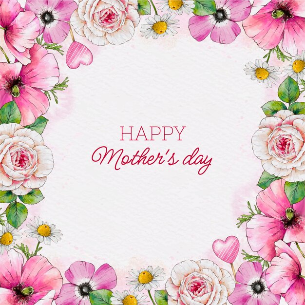 Watercolor mothers day background