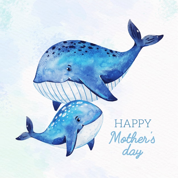 Watercolor mothers day concept