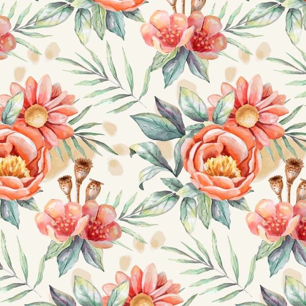 Watercolor mothers day floral pattern design