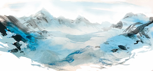 Watercolor mountains background