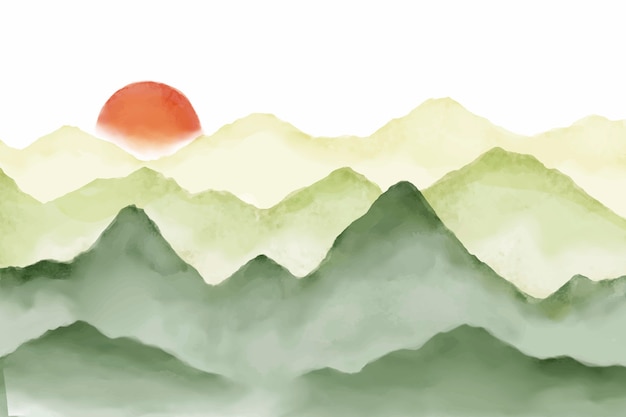 Watercolor mountains background