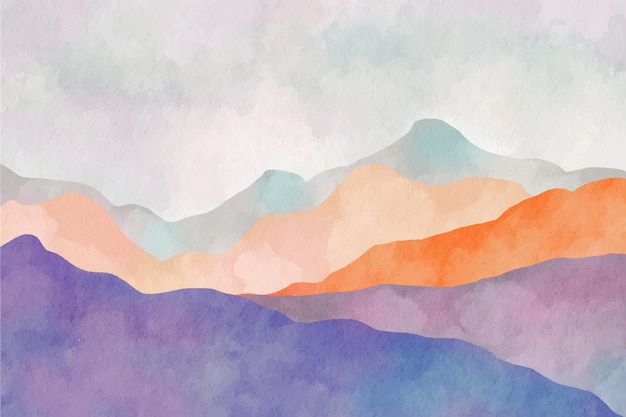 Free vector watercolor mountains background