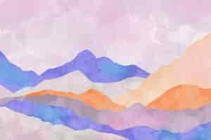 Бесплатное векторное изображение Акварельный фон горы