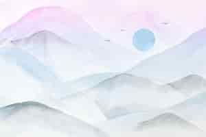 Free vector watercolor mountains background