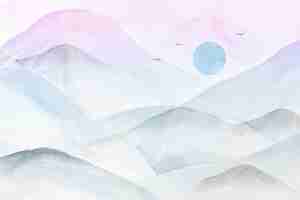 Free vector watercolor mountains background