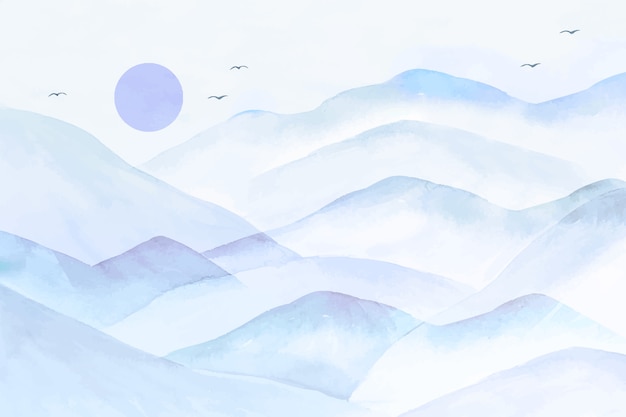 Watercolor mountains background