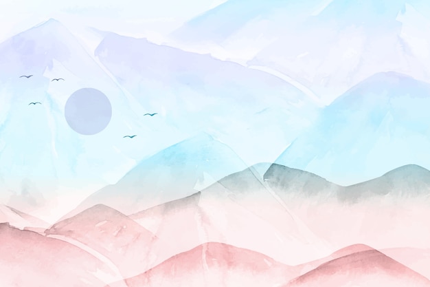 Watercolor mountains background