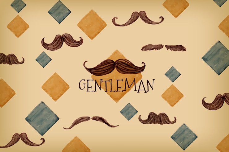 Free Vector watercolor movember squares background with mustaches