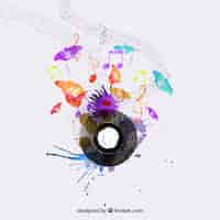 Free vector watercolor music concept