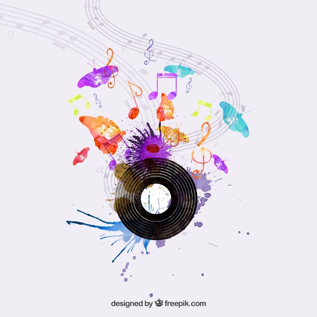 Watercolor music concept