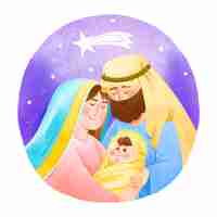 Free vector watercolor nativity scene concept