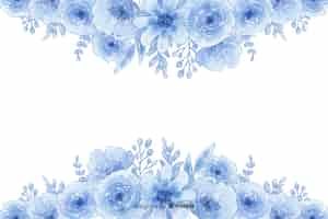 Free vector watercolor natural background with flowers