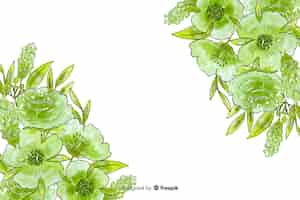 Free vector watercolor natural background with flowers