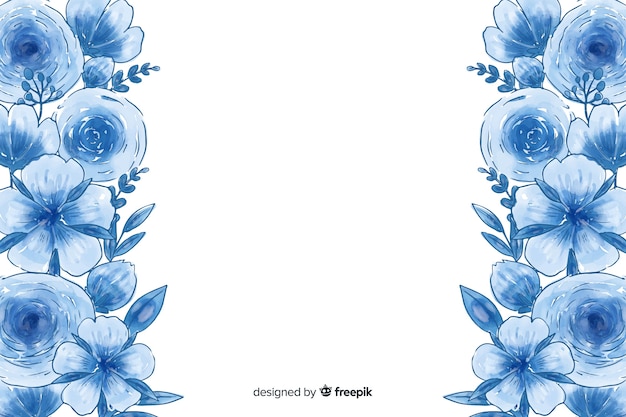 Free vector watercolor natural background with flowers