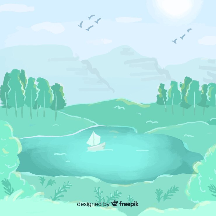 無料Vector 風景と水彩の自然の背景