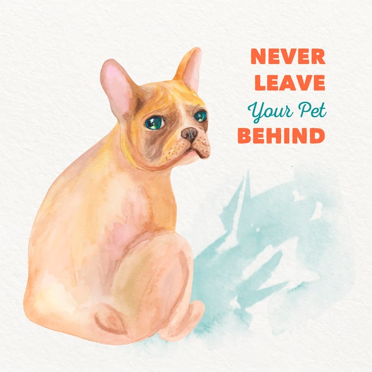 Free Vector watercolor never leave your pet behind