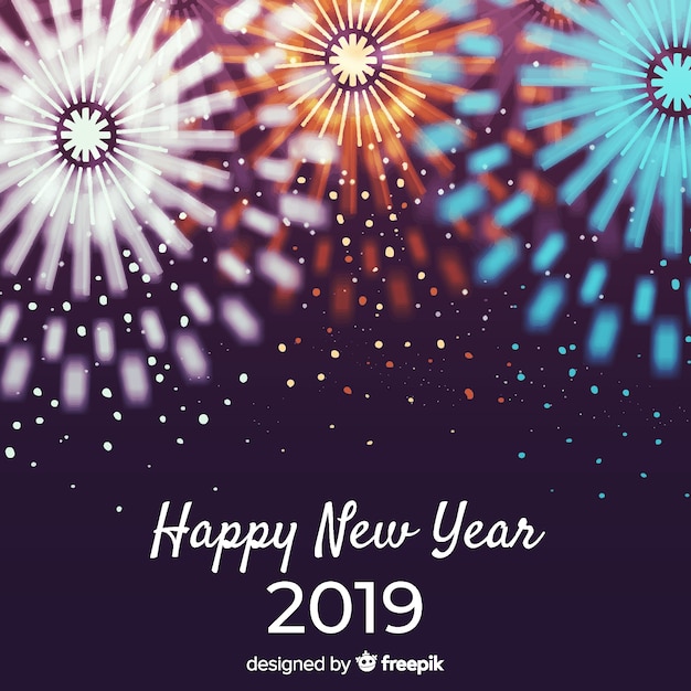 Watercolor new year 2019 background