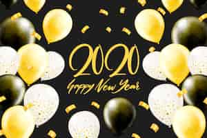 Free vector watercolor new year 2020 background concept