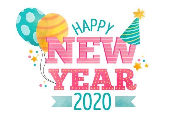 Акварель Новый год 2020 фон