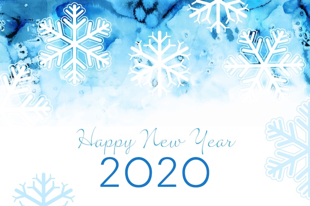 Watercolor new year 2020 background
