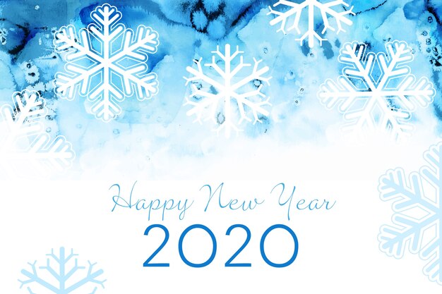 水彩新年2020年背景