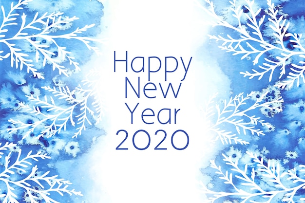 Vettore gratuito sfondo acquerello nuovo anno 2020