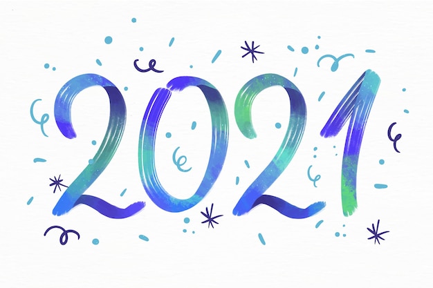 Акварель новый год 2021 фон