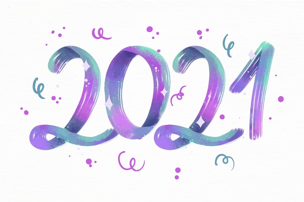 Free vector watercolor new year 2021 background