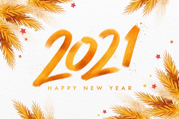 Watercolor new year 2021 background