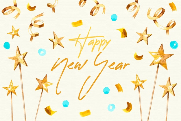 Free vector watercolor new year background